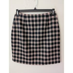 pastille vintage plaid wool mini skirt